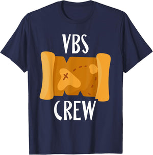 I Love VBS 2024 Crew Vacation Bible School Treasure Map T-Shirt - T-Shirt | Navy
