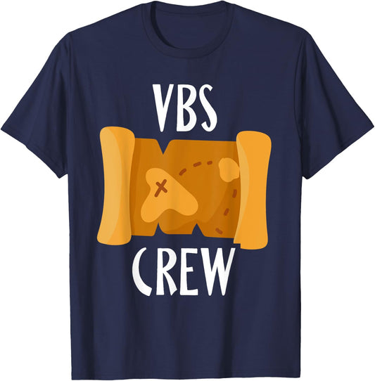 I Love VBS 2024 Crew Vacation Bible School Treasure Map T-Shirt - T-Shirt | Navy
