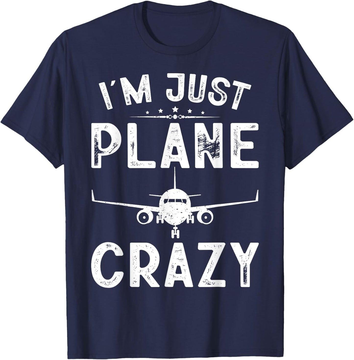 I'm Just Plane Crazy Airplanes Lover Kids Boy Aviation Gifts T-Shirt - T-Shirt | Navy