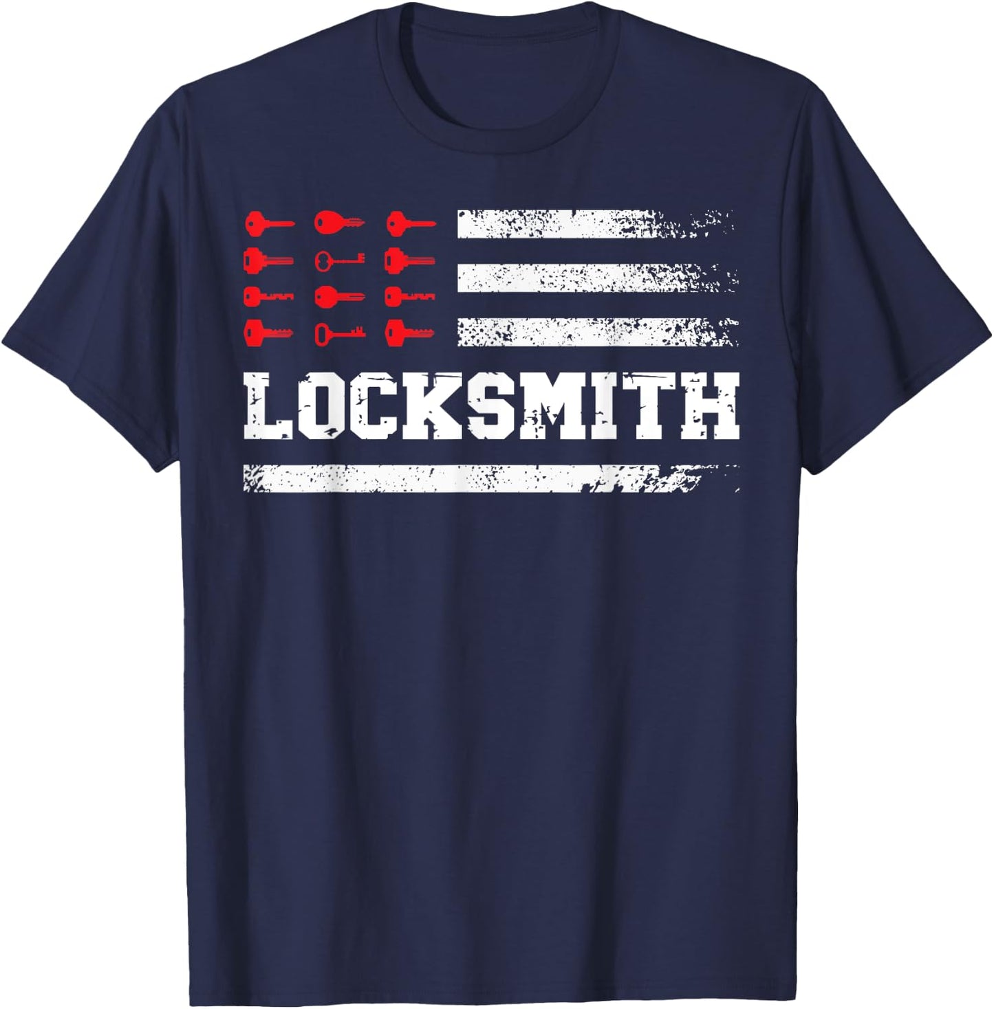 Locksmith US Flag Locksmithing Lock Picker T-Shirt - T-Shirt | Navy