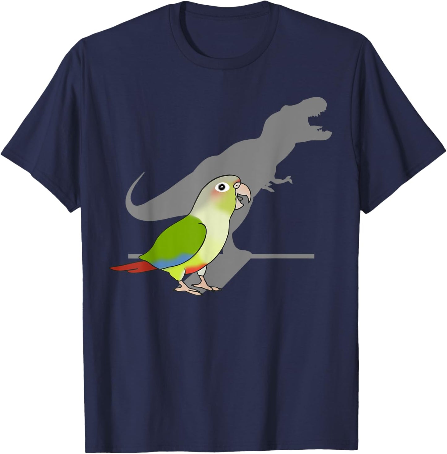 Funny T-rex Cinnamon Conure, Dinosaur Parrot, Birb memes T-Shirt - T-Shirt | Navy