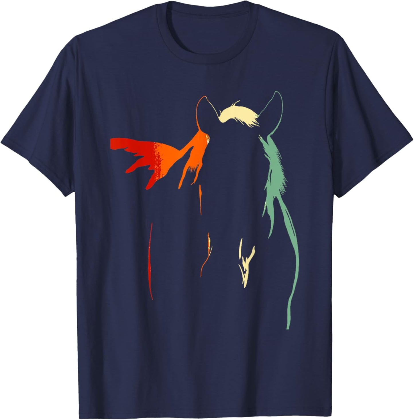 Horse Silhouette Graphic Art Design Vintage T-Shirt - T-Shirt | Navy