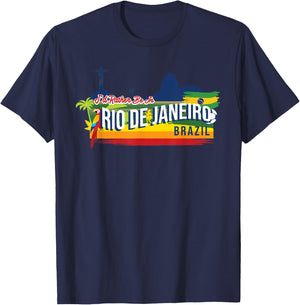 I'd Rather Be In Rio De Janeiro Brazil Vintage Souvenir T-Shirt - T-Shirt | Navy
