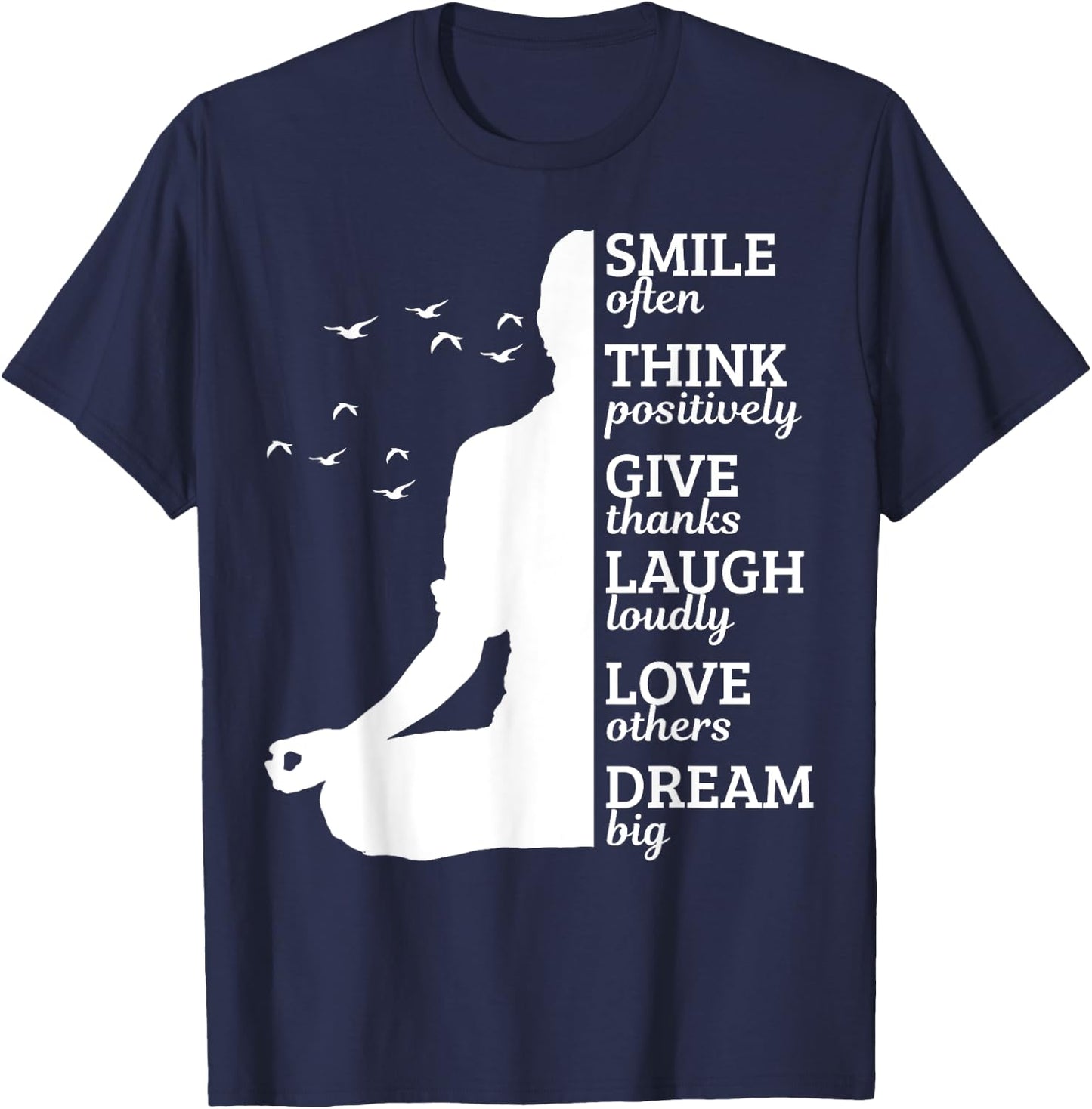 Yoga Apparel Co. Meditation Yoga Buddhism Spiritual Saying Gift T-Shirt - T-Shirt | Navy