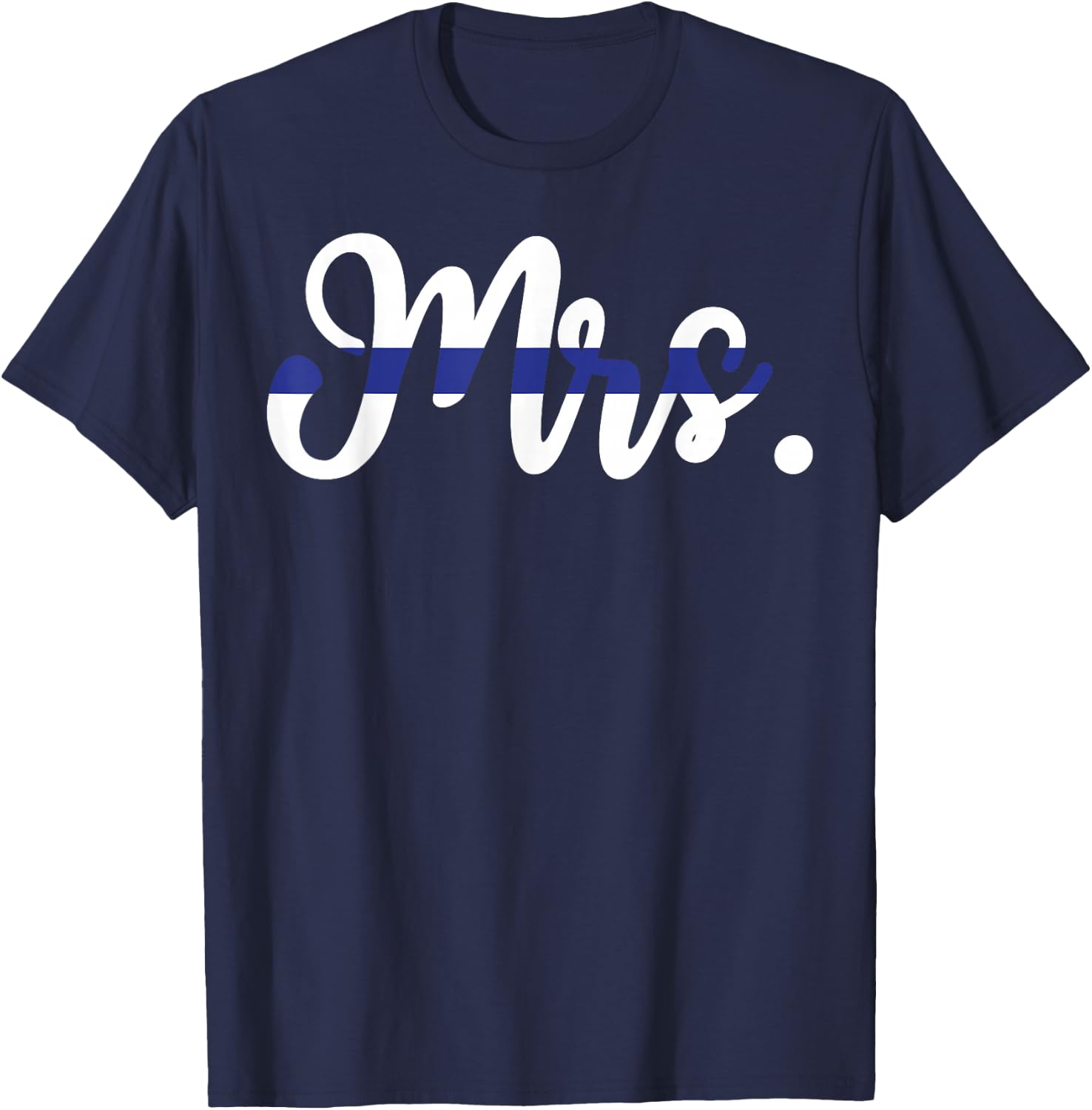 Proud Wife of A Police Officer Thin Line in Blue Shirt T-Shirt - T-Shirt | Navy