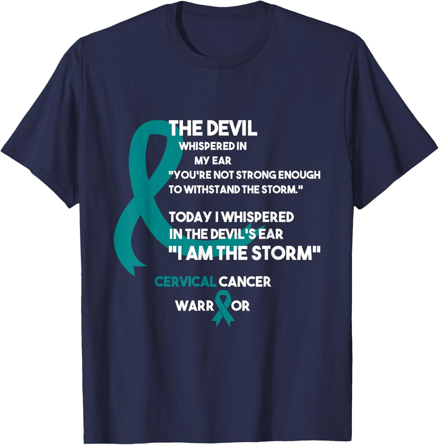 Cancer Fight Supporter Cervical Cancer Awareness T-Shirt - T-Shirt | Navy