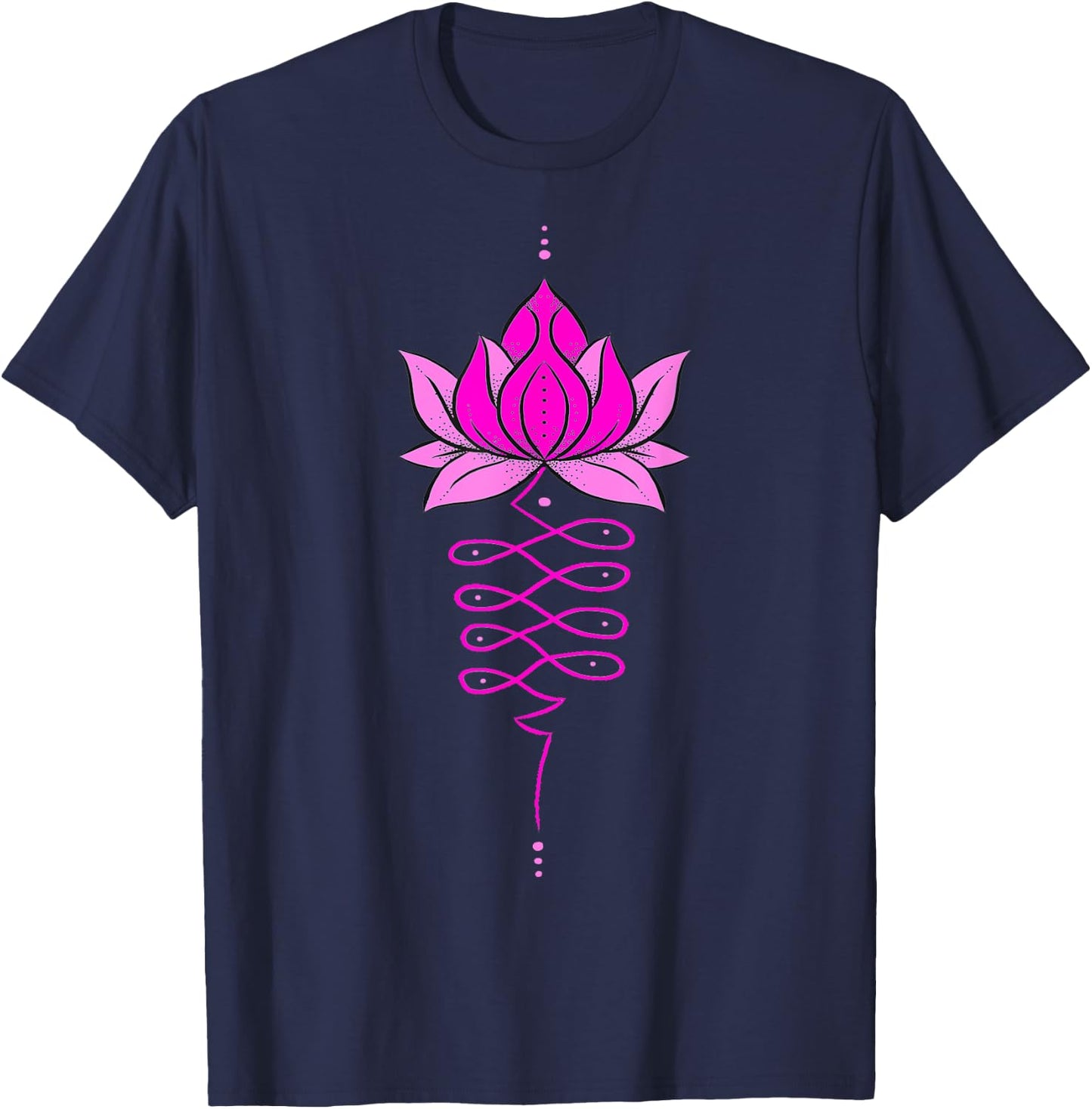 Unalome Lotus Flower Tree Mandala Tattoo Boho Zen Yoga T-Shirt - T-Shirt | Navy