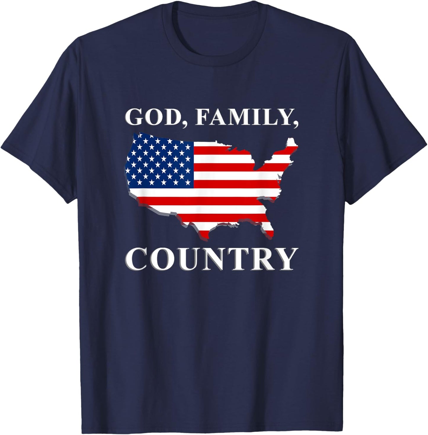God Family Country US Flag Jesus Christ Holy Bible Prayer T-Shirt - T-Shirt | Navy