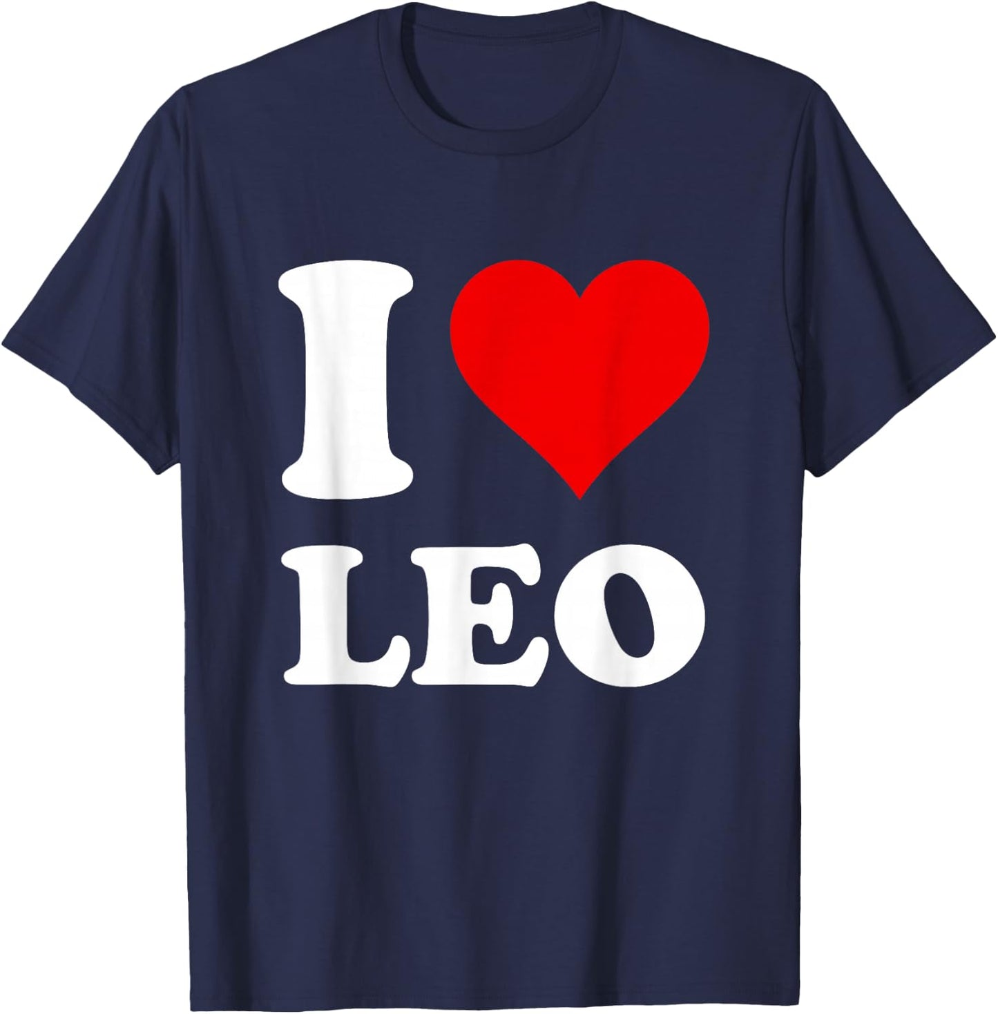 I Love Leo T-Shirt - T-Shirt | Navy
