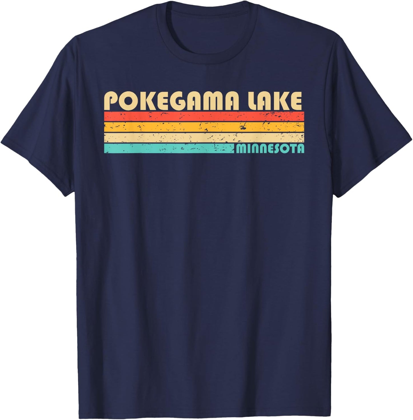 POKEGAMA LAKE MINNESOTA Funny Fishing Camping Summer T-Shirt - T-Shirt | Navy