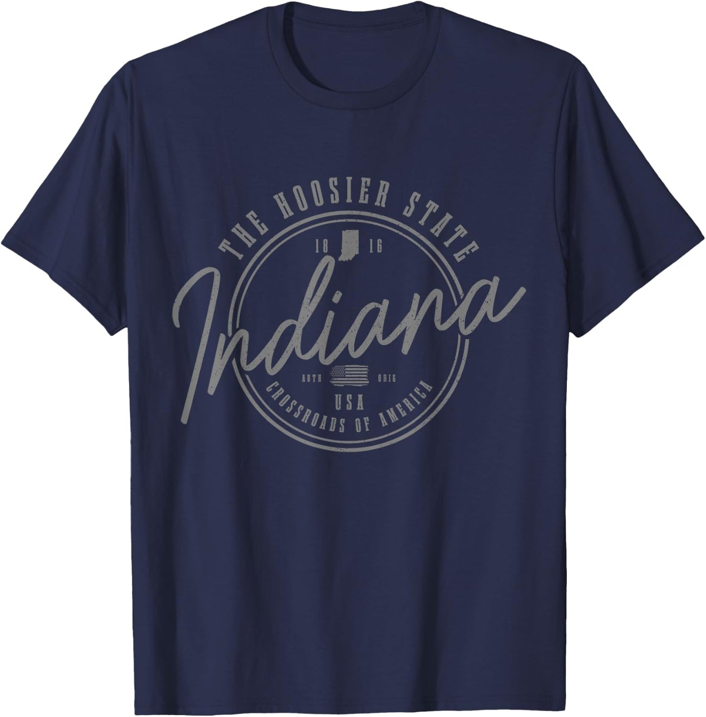 Indiana The Hoosier State Est. 1816 Patriotic Pride Indiana T-Shirt - T-Shirt | Navy