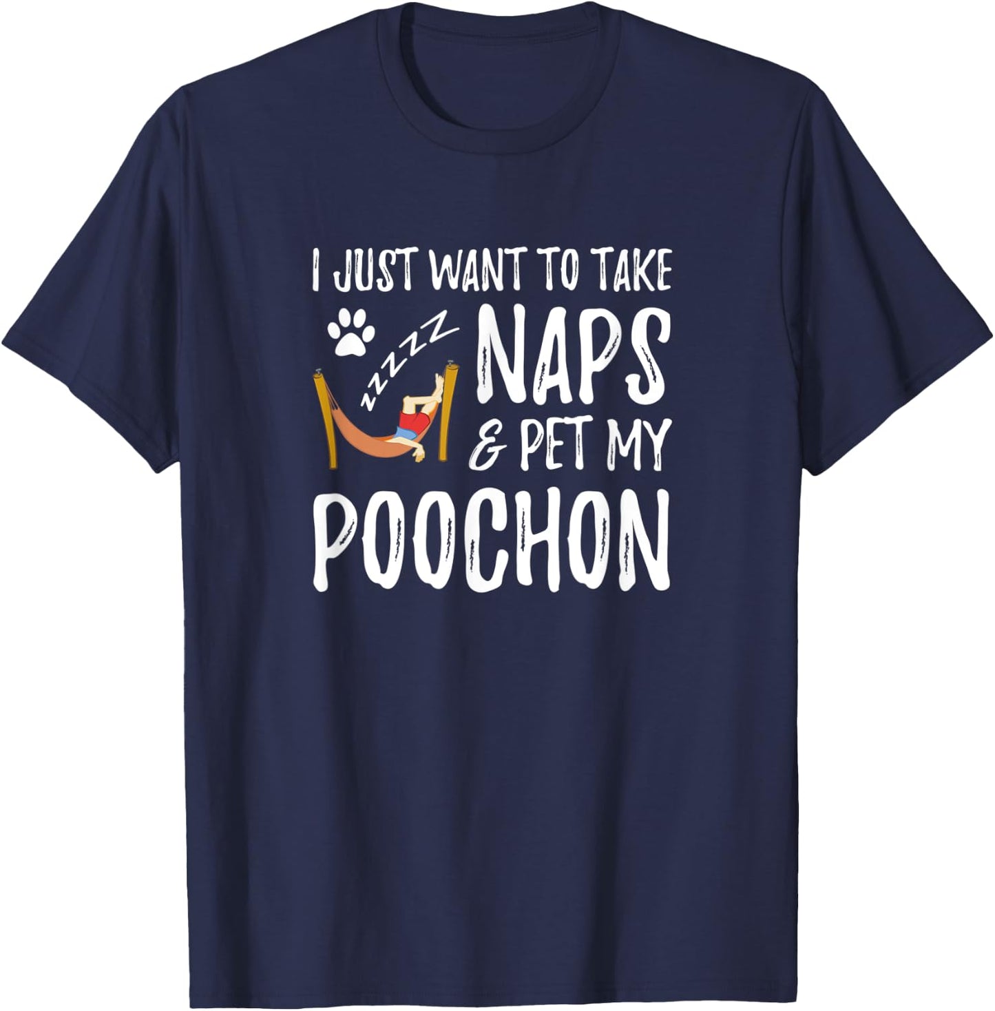 Poochon Mom Nap Funny Dog Mom Gift Men Women T-Shirt - T-Shirt | Navy