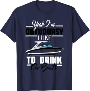 Funny Boat shirt for the lake - I like to drink on boats T-Shirt - T-Shirt | Navy