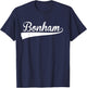 BONHAM Baseball Vintage Retro Font T-Shirt - T-Shirt | Navy