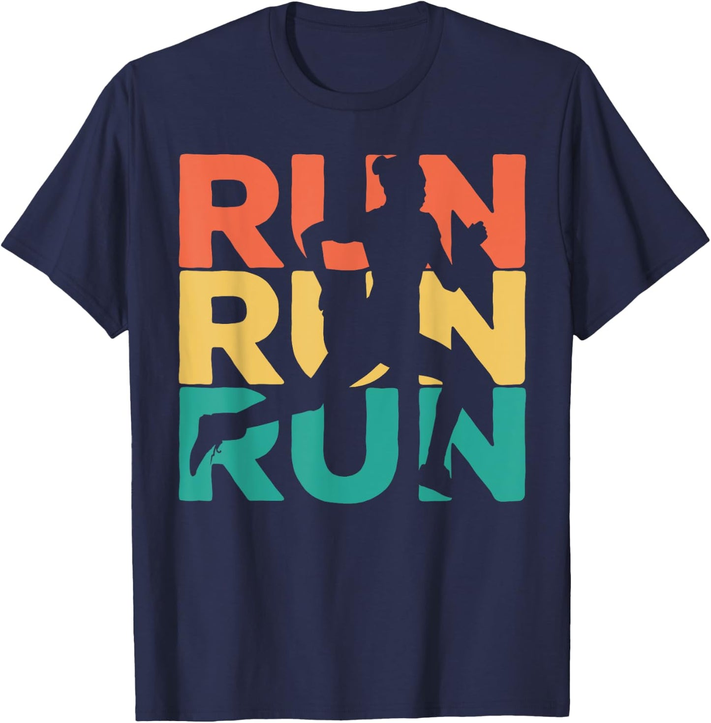 Retro Vintage Running Gift Runners T-Shirt - T-Shirt | Navy