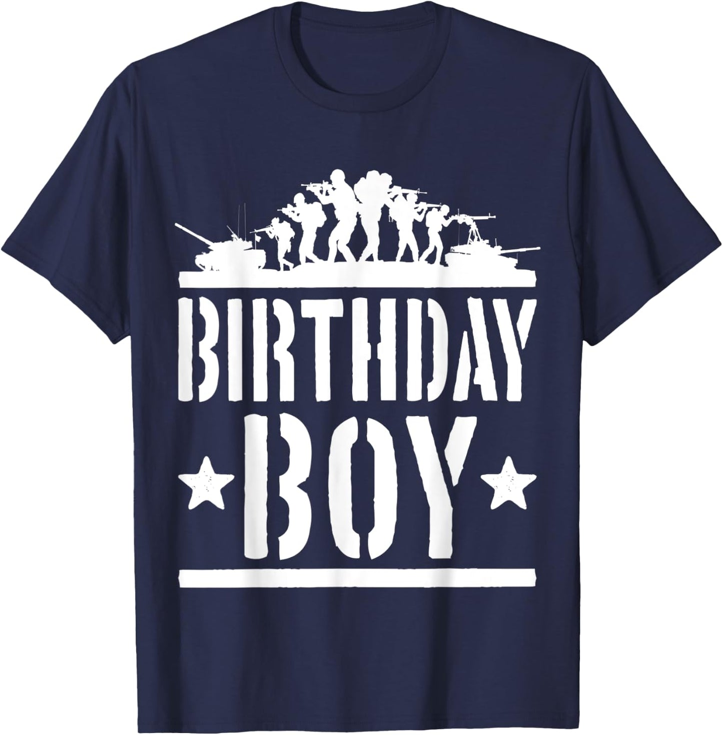 Kids Army Party Gift B-Day Party Shirt Birthday Boy T-Shirt - T-Shirt | Navy