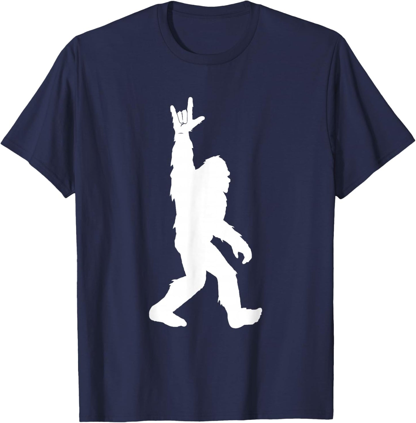 Bigfoot I Love You Hand Sign Language for Sasquatch Hunters T-Shirt - T-Shirt | Navy