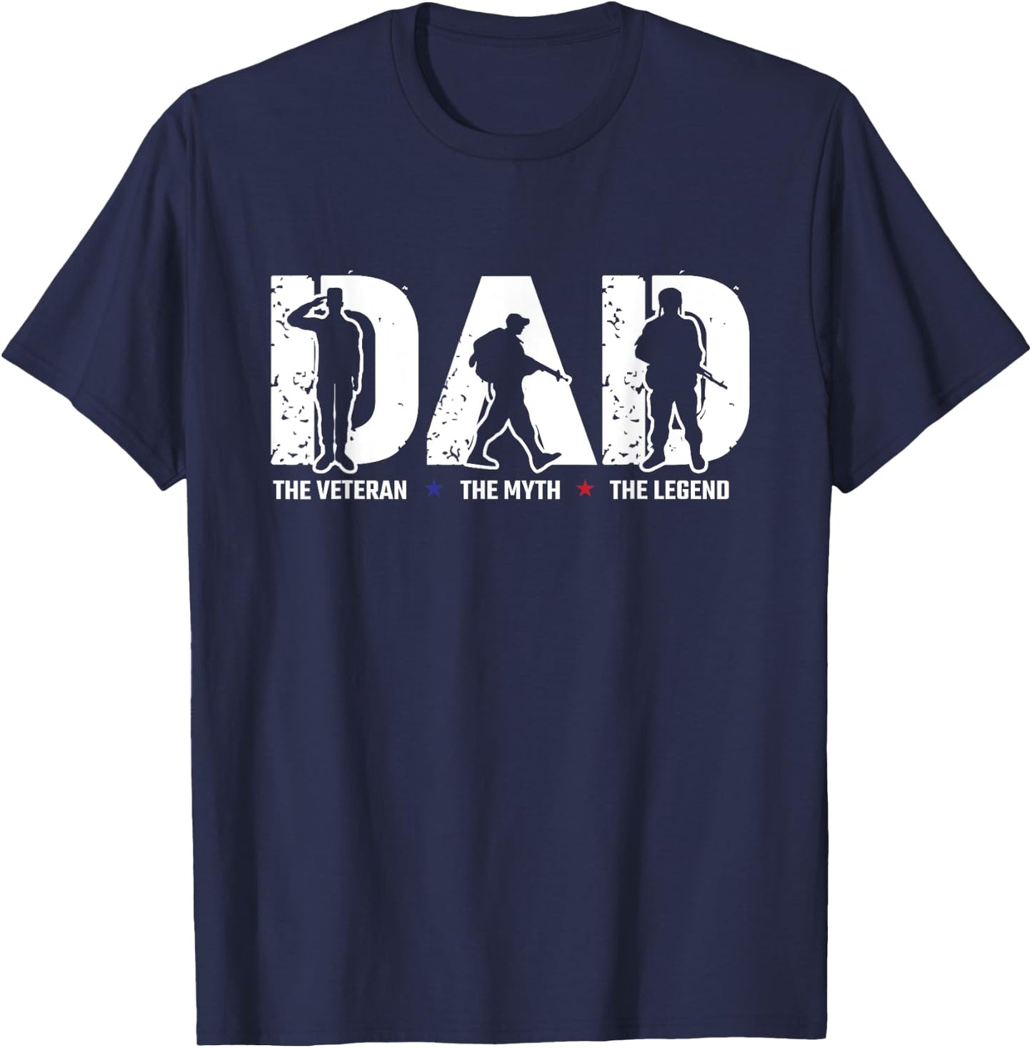 Veteran Dad The Myth Legend Cool Father's Day Military Gifts T-Shirt - T-Shirt | Navy