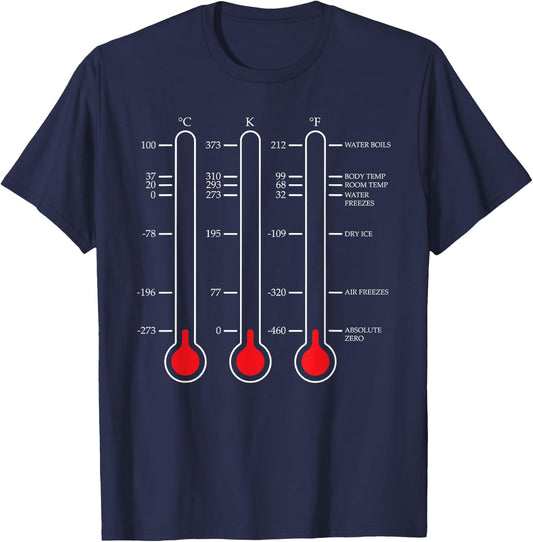 Absolute temperature zero science Celsius Kelvin T-Shirt - T-Shirt | Navy