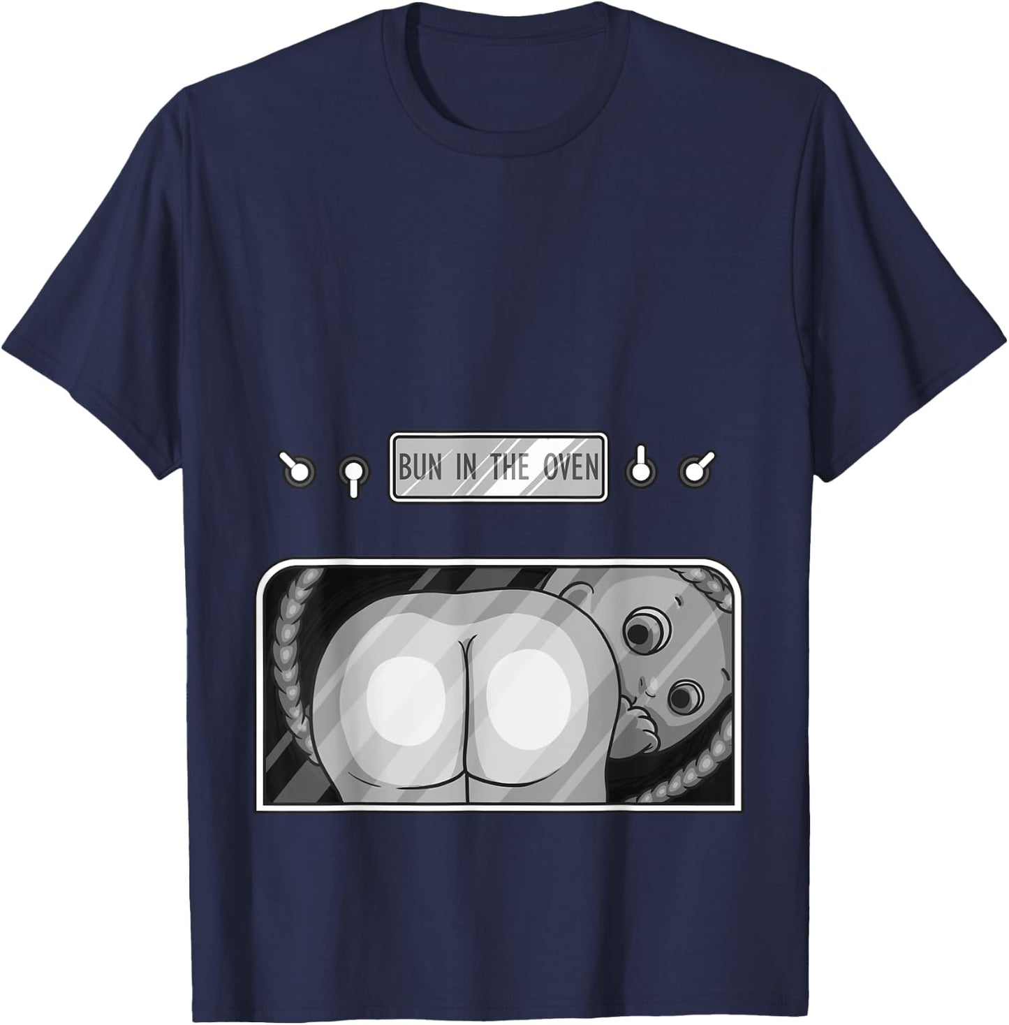 Funny Bun In The Oven Gift | Cute Expecting Pregnant Women T-Shirt - T-Shirt | Navy