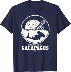 Galapagos Islands Turtle Shark Diving Ecuador T-Shirt - T-Shirt | Navy