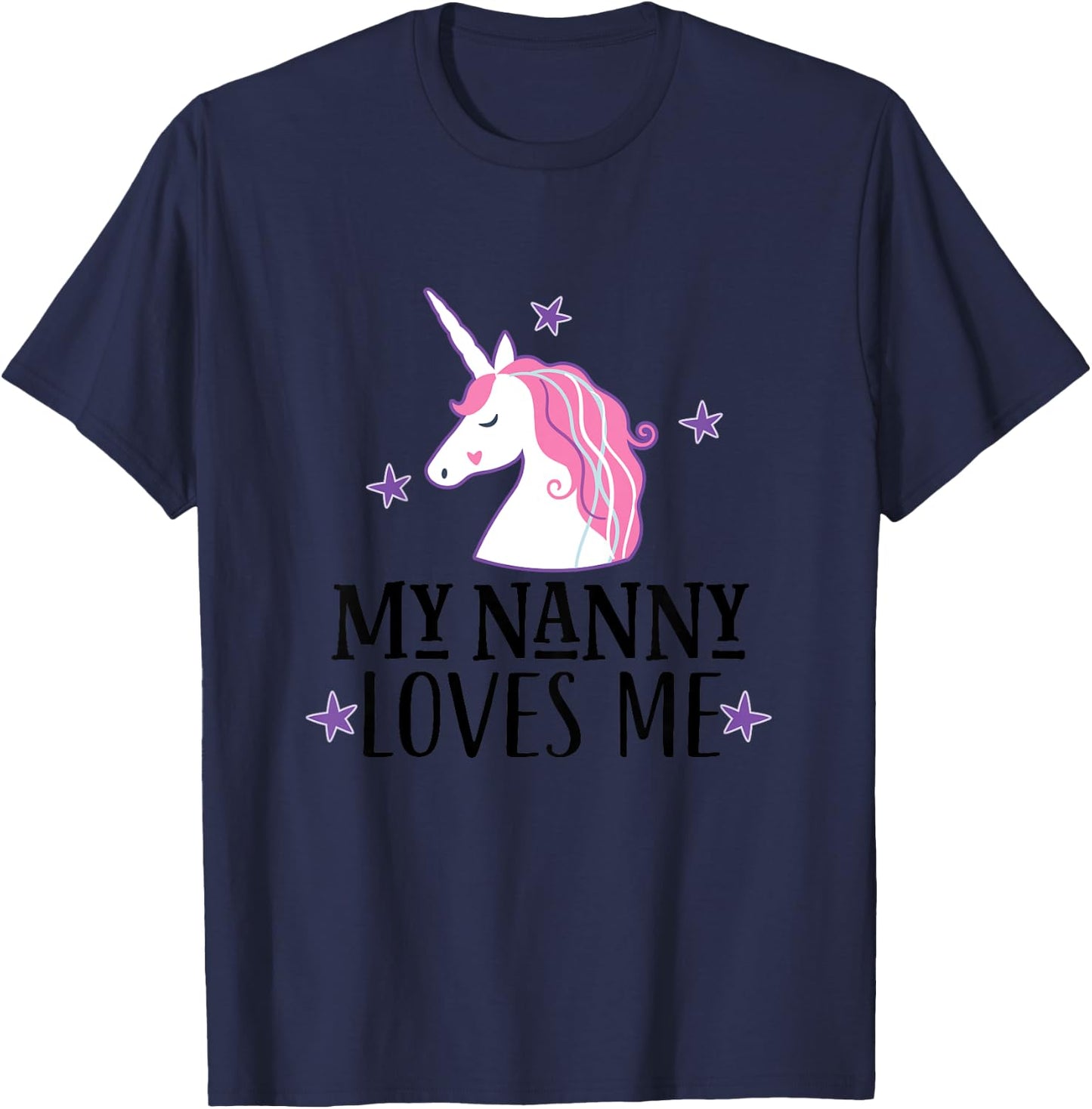 My Nanny Loves Me Unicorn Granddaughter T-Shirt - T-Shirt | Navy