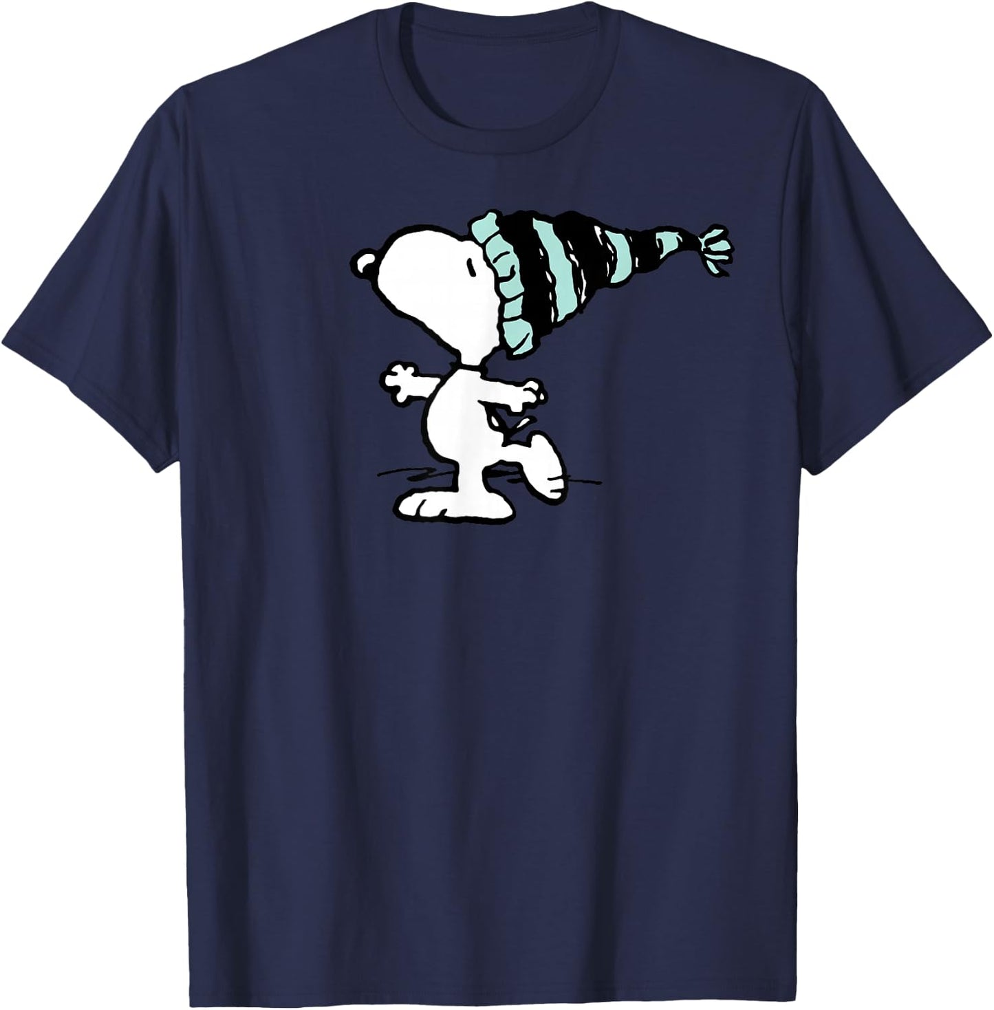Peanuts Snoopy Holiday Winter Hat T-Shirt - T-Shirt | Navy