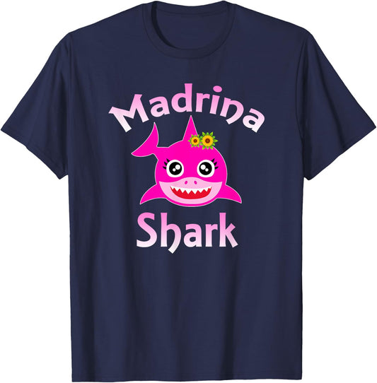 Madrina Shark Funny Italian Godmother Gift T-Shirt - T-Shirt | Navy