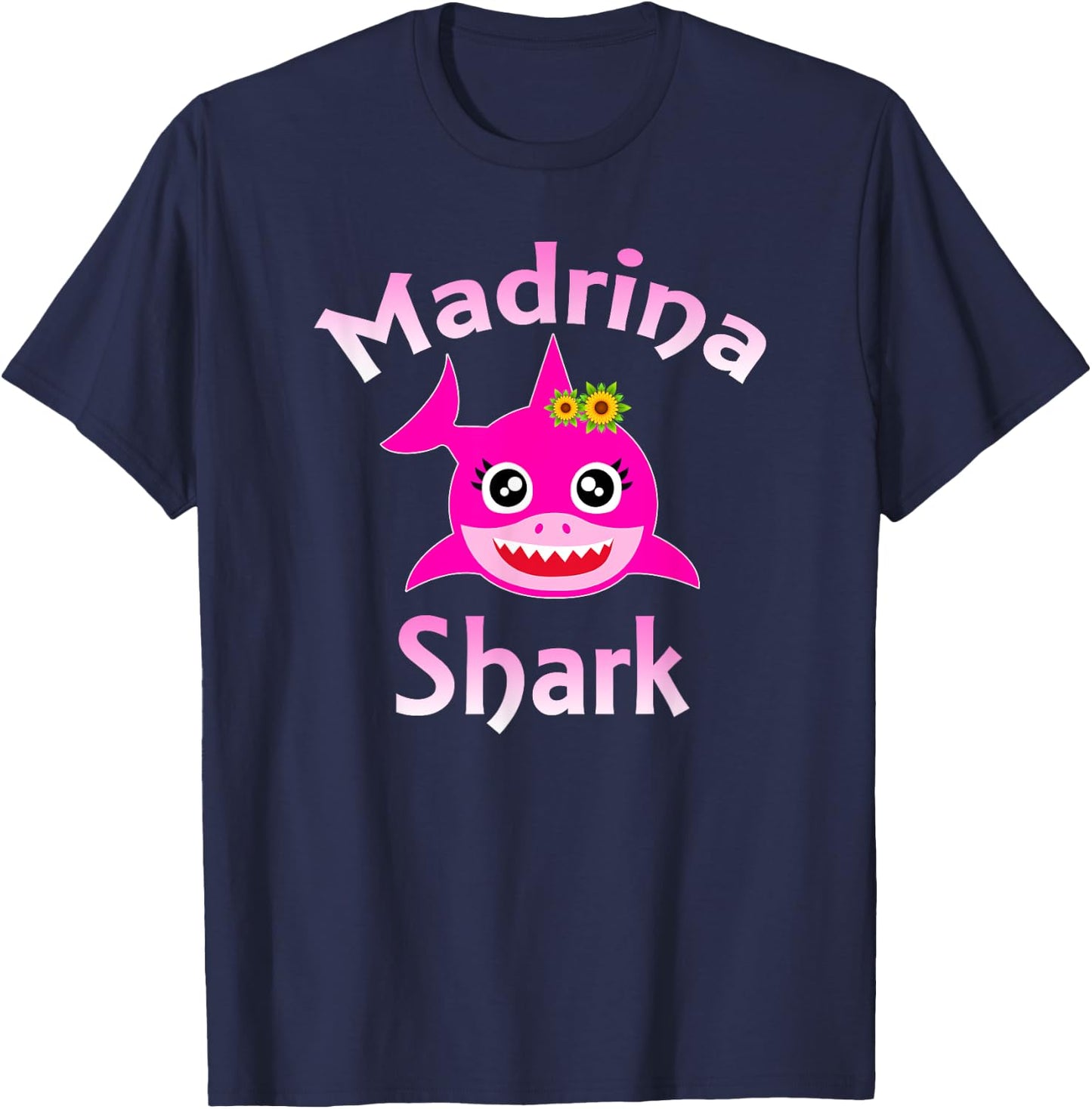 Madrina Shark Funny Spanish Godmother T-Shirt - T-Shirt | Navy