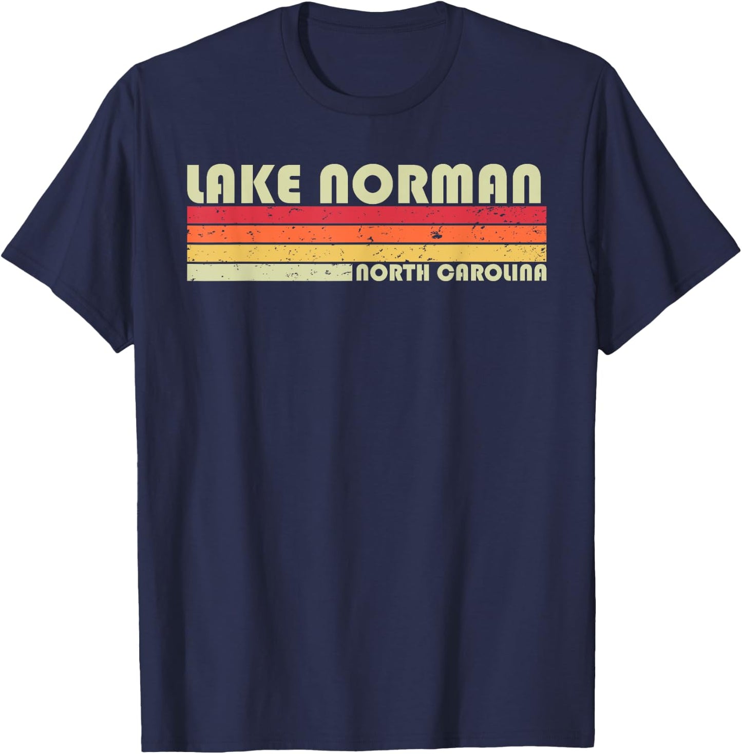 LAKE NORMAN NORTH CAROLINA Funny Fishing Camping Summer Gift T-Shirt - T-Shirt | Navy