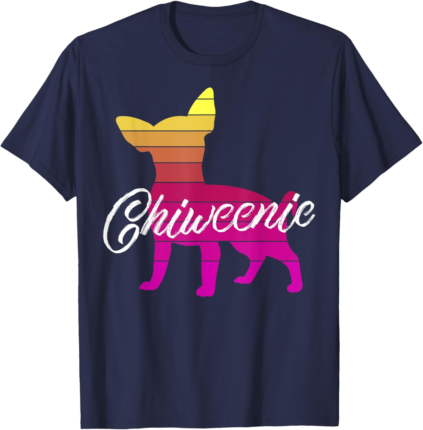 Cute Retro Chiweenie Silhouette Gift design for Chiweenies T-Shirt - T-Shirt | Navy