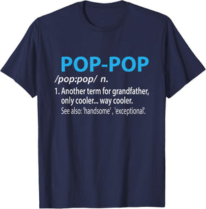 Funny Grandfather Husband Pop Gift Father's Day T-Shirt - T-Shirt | Navy