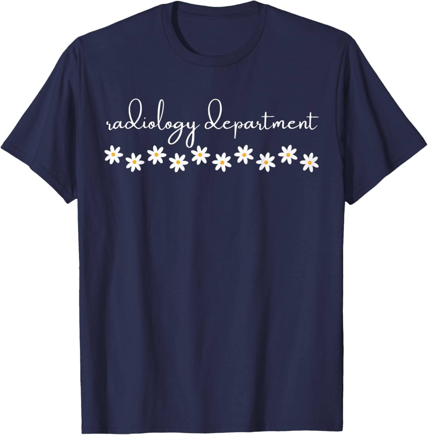 Retro Radiology Department Daisy Flower Tech X-ray T-Shirt - T-Shirt | Navy
