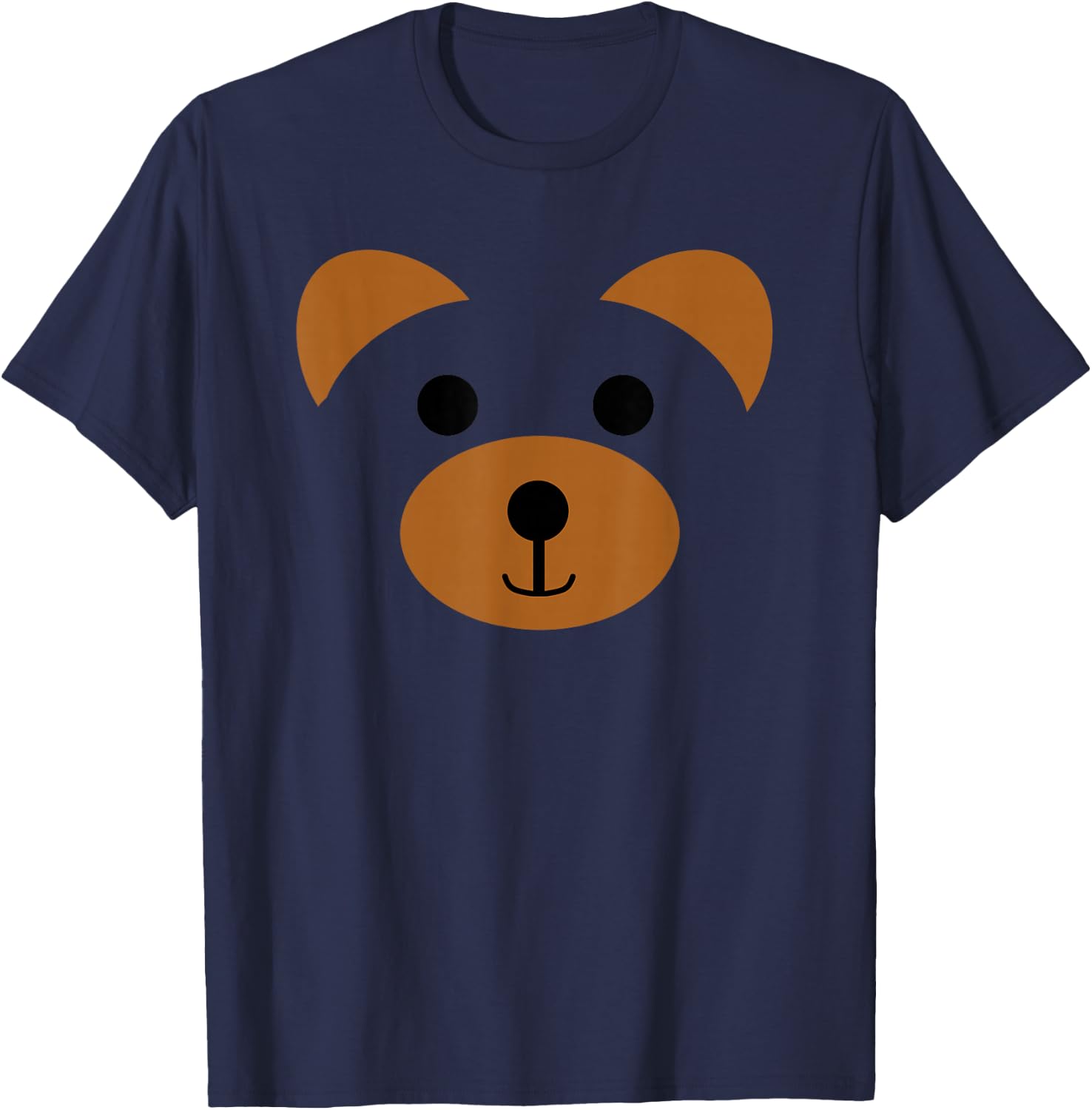 Bear Face Halloween Costume Brown Animal Bear T-Shirt - T-Shirt | Navy