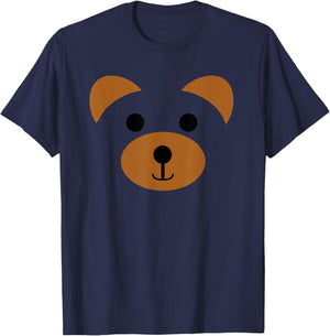 Bear Face Halloween Costume Brown Animal Bear T-Shirt - T-Shirt | Navy