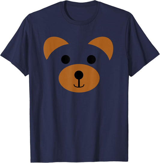 Bear Face Halloween Costume Brown Animal Bear T-Shirt - T-Shirt | Navy