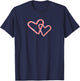 Peppermint Candy Cane Interlocking Hearts Christmas Holiday T-Shirt - T-Shirt | Navy