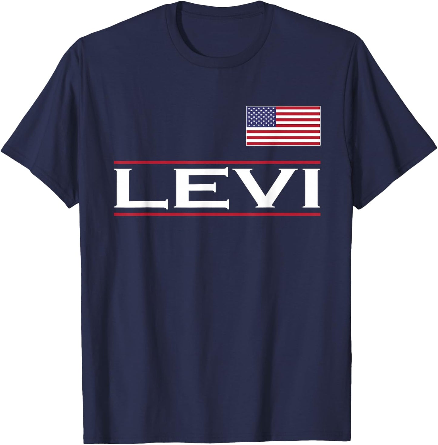 LEVI Personalized Name Funny Birthday Gift T-Shirt - T-Shirt | Navy