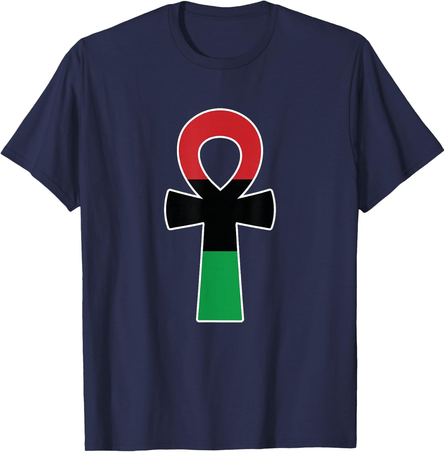 Afrocentrism Ankh Cross Black King Black Egyptian Nubians T-Shirt - T-Shirt | Navy