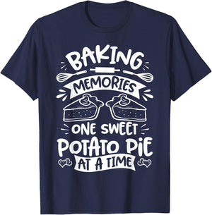 Sweet Potato Pie For Sweet Potato Pie Lover Pie Enthusiast T-Shirt - T-Shirt | Navy