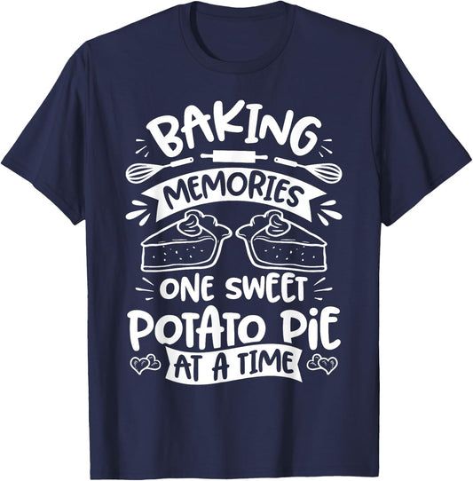 Sweet Potato Pie For Sweet Potato Pie Lover Pie Enthusiast T-Shirt - T-Shirt | Navy