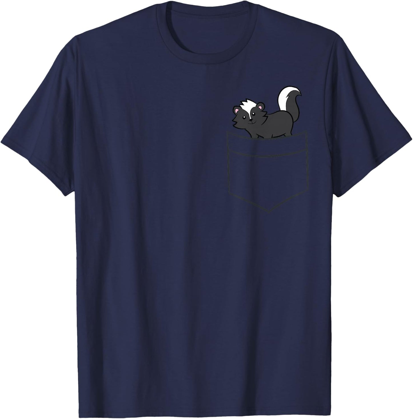 Skunk in Pocket Cute Pockets Skunk T-Shirt - T-Shirt | Navy