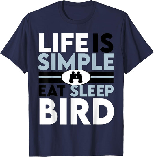 Life Is Simple eat sleep bird T-Shirt - T-Shirt | Navy