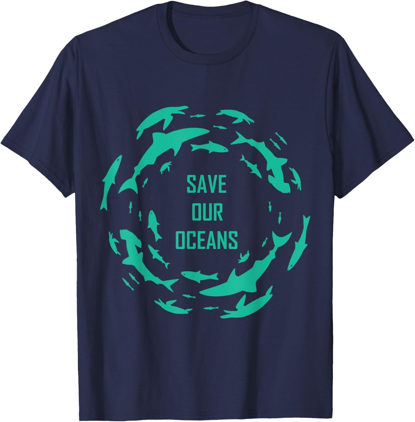 Shark Shirt Save Our Oceans Diving T-Shirt - T-Shirt | Navy