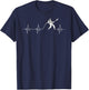 Cool Firefighter Fireman Apparel -Adults Black Firefighter Heartbeat Fireman Firefighting Rescuer Volunteer T-Shirt - T-Shirt | Navy