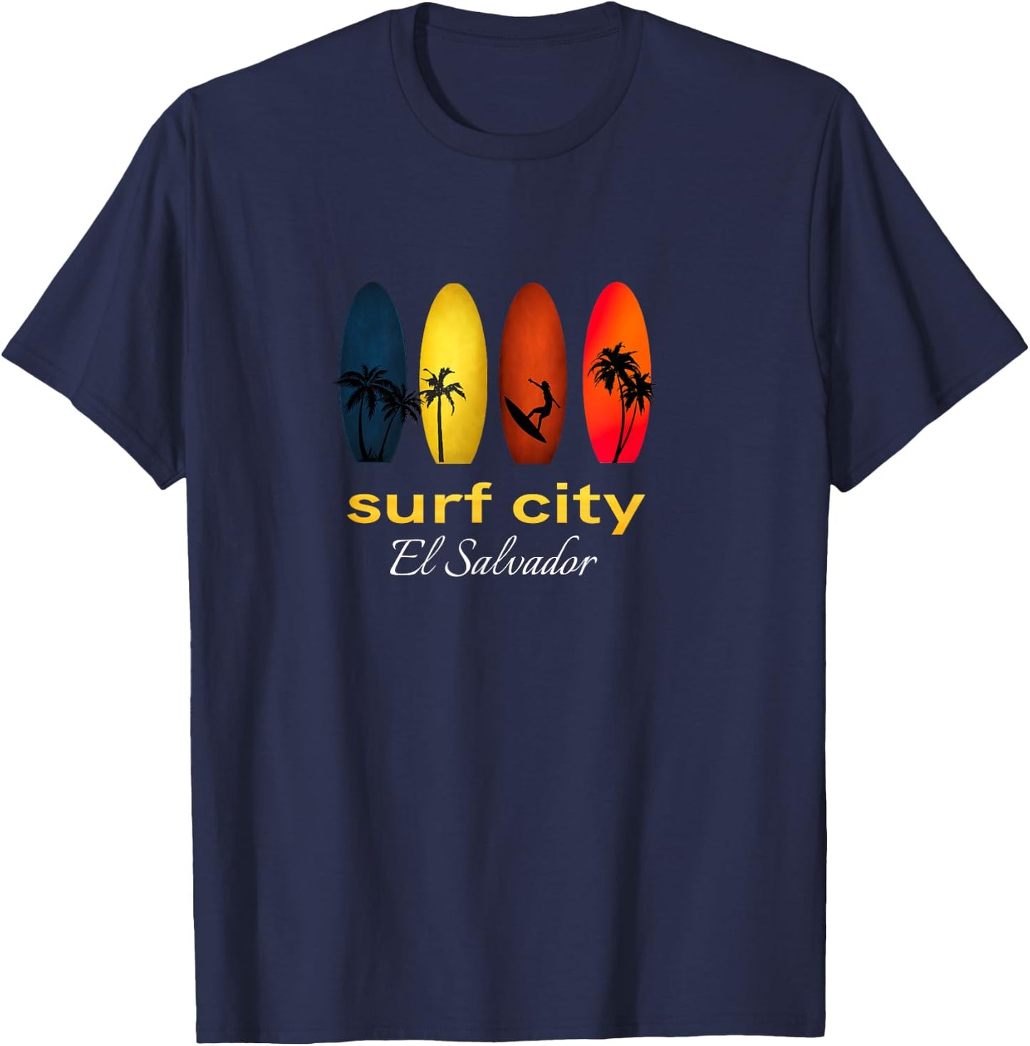 Surf City El Salvador El Sunzal SV Sivar Salvadorian playas T-Shirt - T-Shirt | Navy