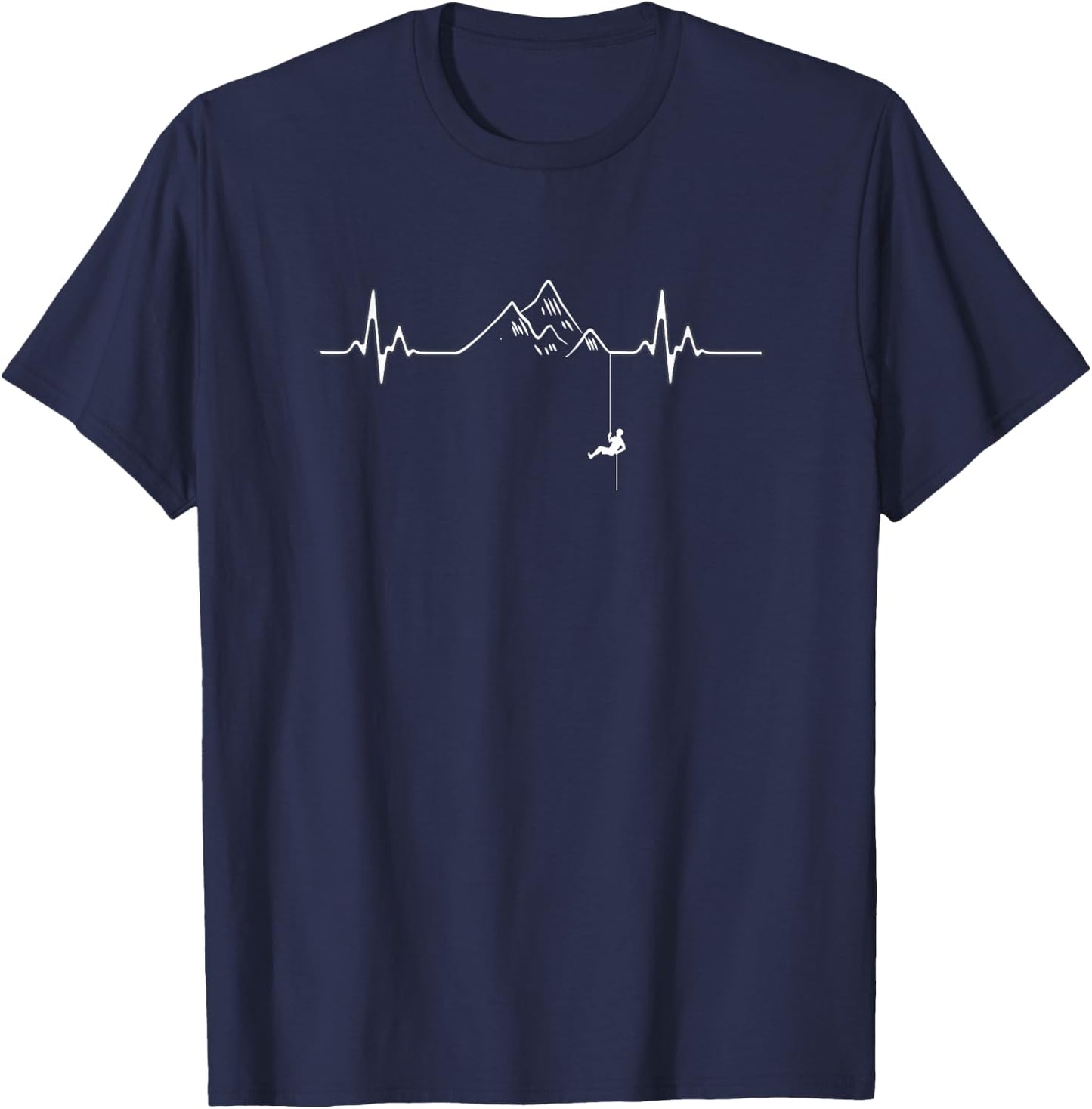 Caving Speleology Caves Heartbeat Love Mountain Spelunking T-Shirt - T-Shirt | Navy