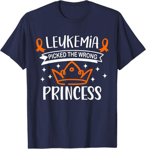 Leukemia Picked The Wrong Princess Leukemia Awareness Month T-Shirt - T-Shirt | Navy