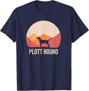 Plott Hound Cute Silhouette T-Shirt - T-Shirt | Navy