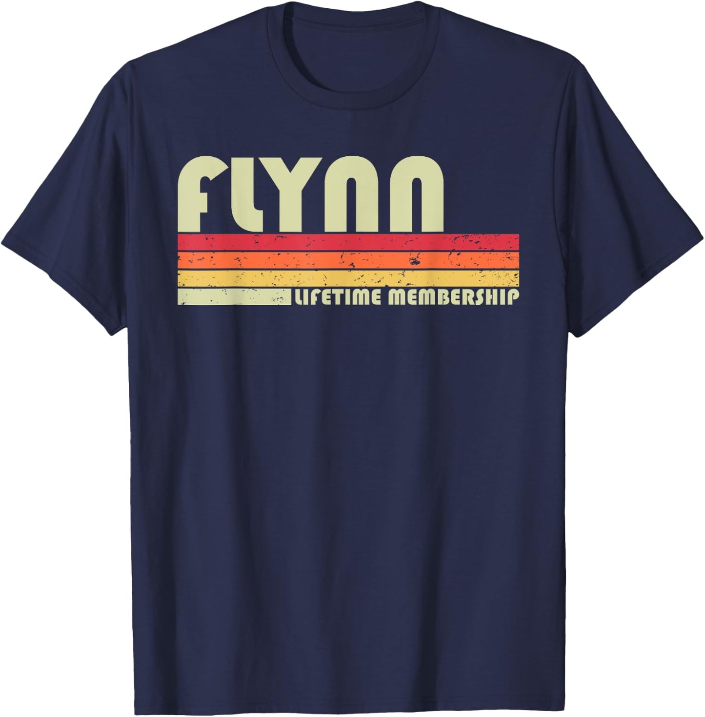 FLYNN Surname Funny Retro Vintage 80s 90s Birthday Reunion T-Shirt - T-Shirt | Navy